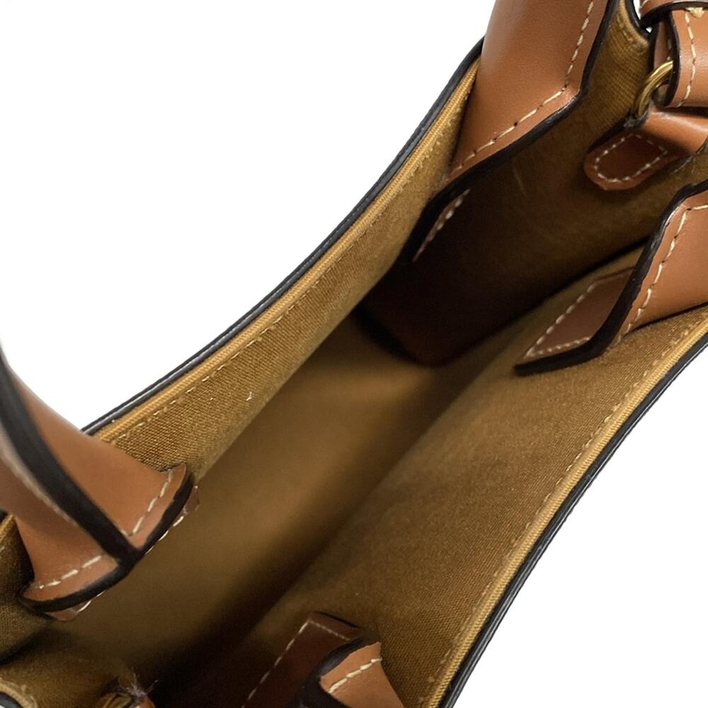 Celine Mini Vertical Cabas Tote Bag 194372BZK.04LU Triomphe Canvas Calf Skin - Picture 7 of 15